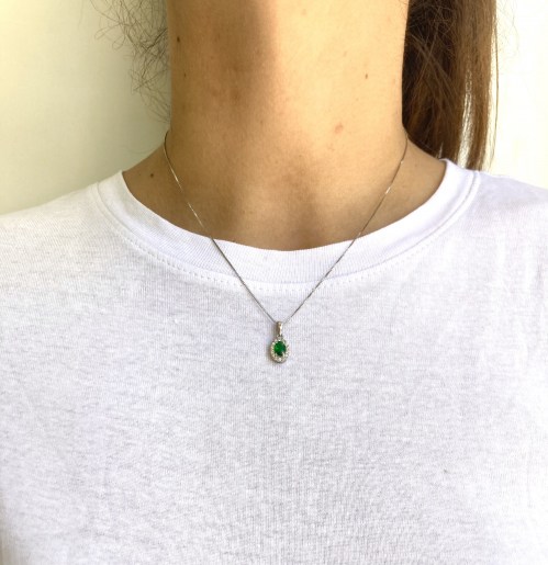 Collana Argento Pietra Verde La Griffe Gioielleria CLV01 